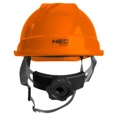 Industrihjälm med hakrem, orange