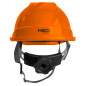 Industrihjälm med hakrem, orange