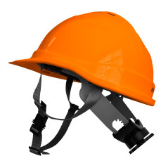 Industrihjälm med hakrem, orange | HandlaSmidigt.se