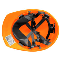 Industrihjälm med hakrem, orange | HandlaSmidigt.se