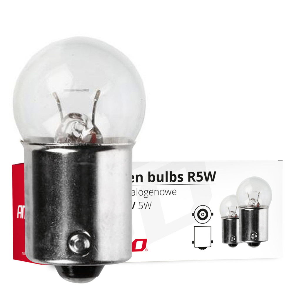 Halogenlampor r5w ba15s 12v 5w 10 st. amio-01485 Halogenlampor r5w ba15s 12v 5w 10 st. amio-01485