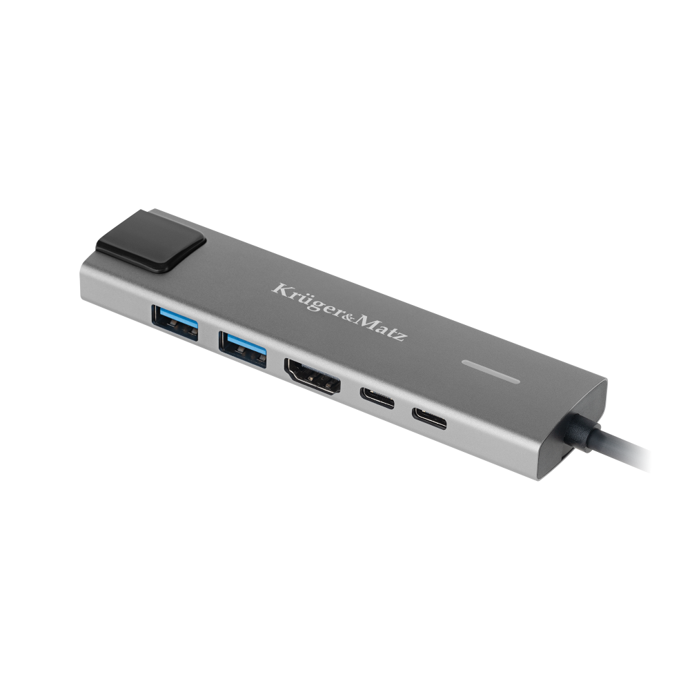 Adapter (HUB) USB typu C till HDMI/2x USB3.0/2x USB typu C/RJ45 Adapter (HUB) USB typu C till HDMI/2x USB3.0/2x USB typu C/RJ45