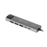 Adapter (HUB) USB typu C till HDMI/2x USB3.0/2x USB typu C/RJ45