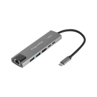 Adapter (HUB) USB typu C till HDMI/2x USB3.0/2x USB typu C/RJ45