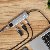 Adapter (HUB) USB typu C till HDMI/2x USB3.0/2x USB typu C/RJ45
