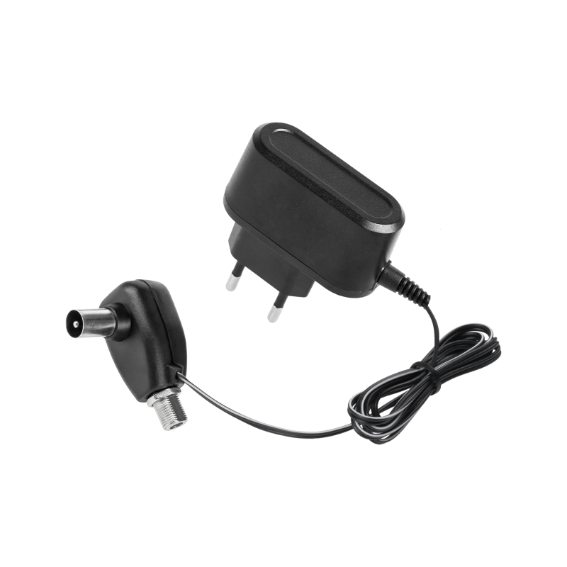 Strömförsörjning för antenn med elektronik och 'F'-kontakt