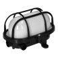 OVAL 7040T/P, belysningsarmatur, 40W, E27, IP44, IK10, matt polykarbonatskärm, polypropylenbas, plastnät, grå