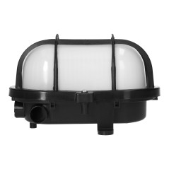 OVAL 7040T/P, belysningsarmatur, 40W, E27, IP44, IK10, matt polykarbonatskärm, polypropylenbas, plastnät, grå | HandlaSmidigt.se