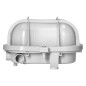 OVAL 7040T/P, belysningsarmatur, 40W, E27, IP44, IK10, matt polykarbonat skärm, polypropylenbas, plastnät, sza