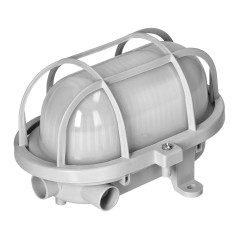 OVAL 7040T/P, belysningsarmatur, 40W, E27, IP44, IK10, matt polykarbonat skärm, polypropylenbas, plastnät, sza |…