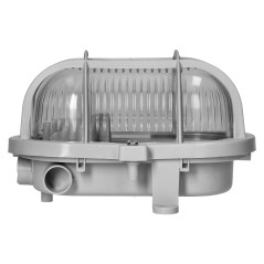OVAL 7040T/P, belysningsarmatur, 40W, E27, IP44, IK10, transparent polykarbonatskärm, polypropylenbas, plastnät |…