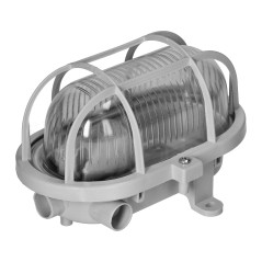 OVAL 7040T/P, belysningsarmatur, 40W, E27, IP44, IK10, transparent polykarbonatskärm, polypropylenbas, plastnät |…