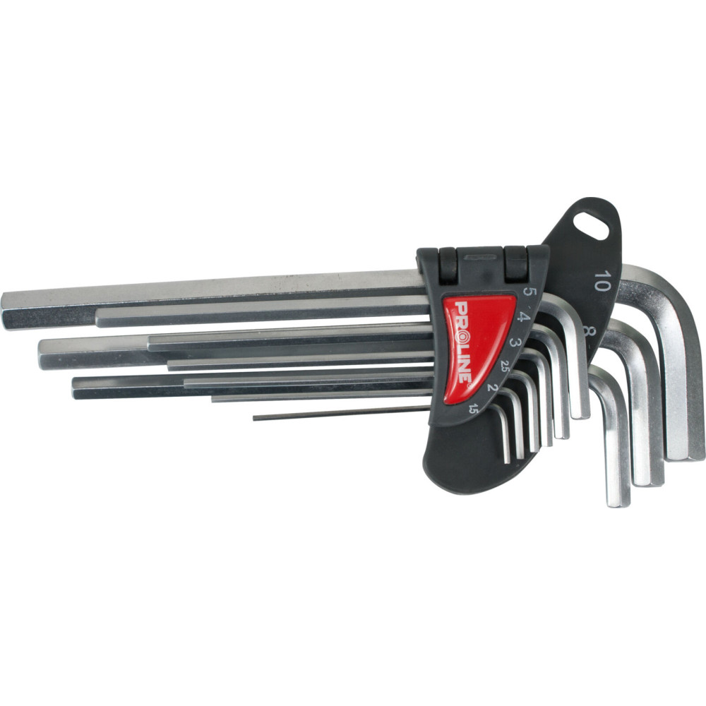 48319 Klucze imbusowe hex wydłużone CrV zestaw 9 części 1.5-10mm, Proline 48319 Klucze imbusowe hex wydłużone CrV zestaw 9 części 1.5-10mm, Proline