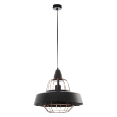 ROCCO 1P, hängande lampa, E27 max. 60W, svart, koppar | HandlaSmidigt.se
