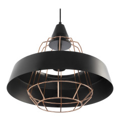 ROCCO 1P, hängande lampa, E27 max. 60W, svart, koppar | HandlaSmidigt.se