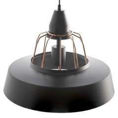 ROCCO 1P, hängande lampa, E27 max. 60W, svart, koppar | HandlaSmidigt.se