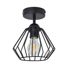 WAYA vägg- och takarmatur, max effekt 1x60W, E27, svart, kort | HandlaSmidigt.se