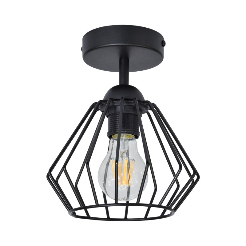WAYA vägg- och takarmatur, max effekt 1x60W, E27, svart, kort