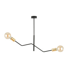 GIRO hängande lampa, max effekt 2x60W, E27, svart-guld | HandlaSmidigt.se
