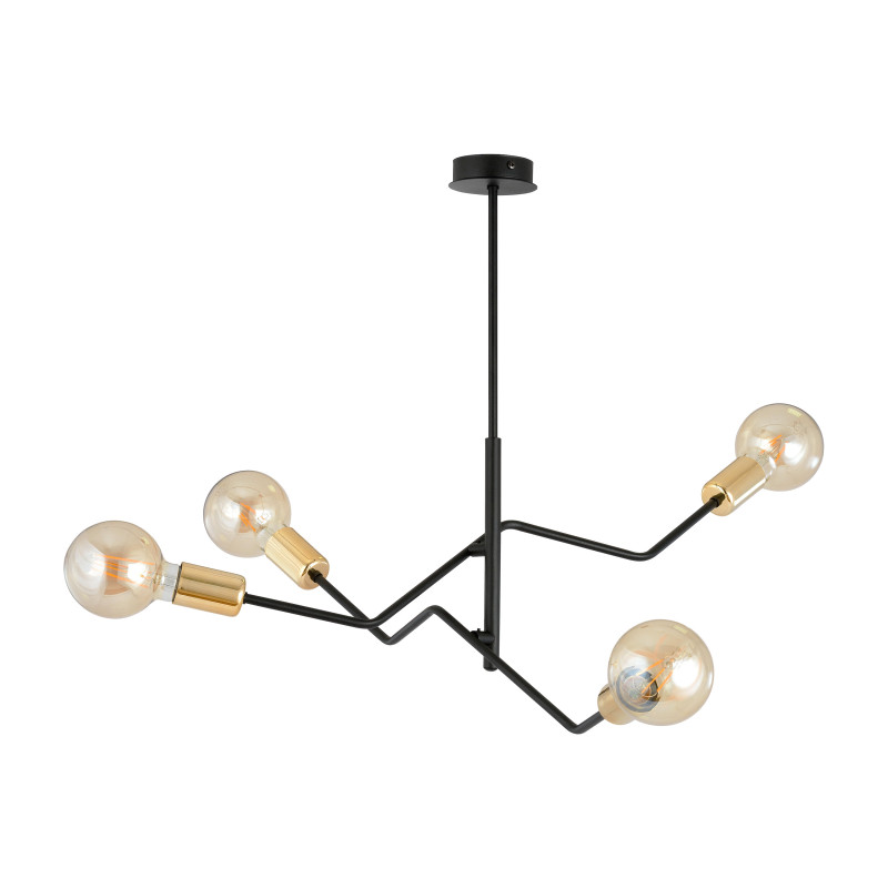 GIRO hängande lampa, max effekt 4x60W E27, svart-guld