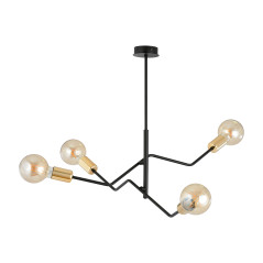 GIRO hängande lampa, max effekt 4x60W E27, svart-guld