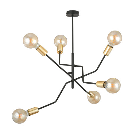 GIRO hängande lampa, max effekt 6x60W, E27, svart-guld