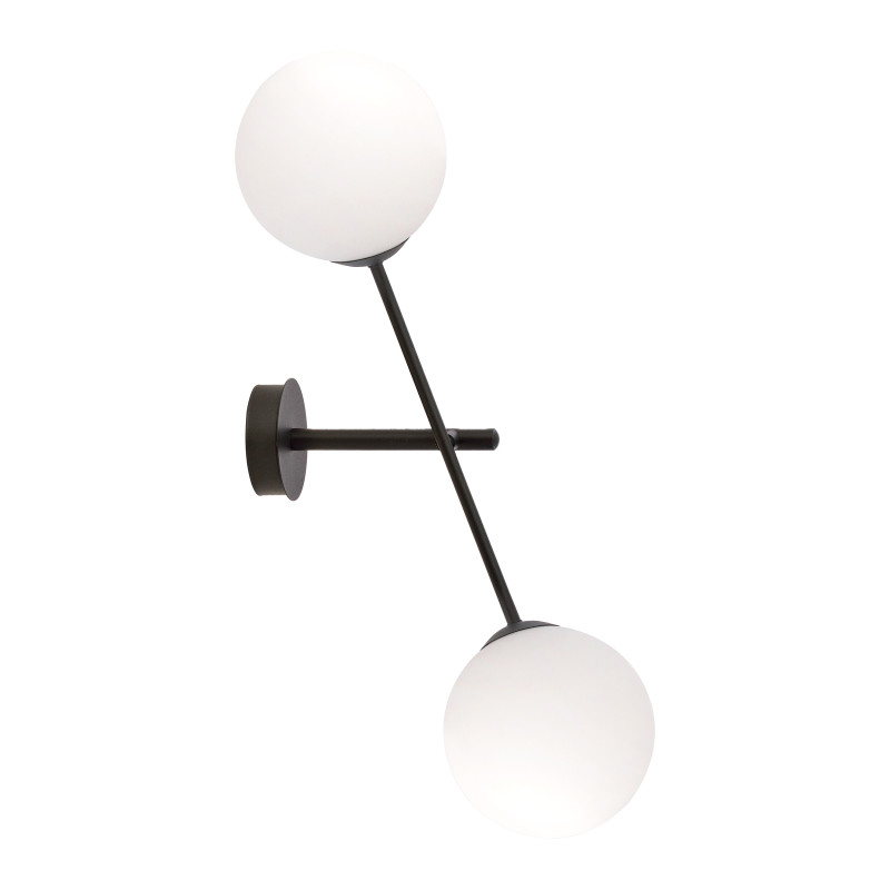 LAMPA vägglampa, max effekt 2x40W, E14, svart-vit