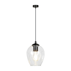 IRIS hängande lampa, max 60W, E27, svart-transparent
