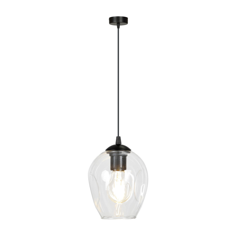 IRIS hängande lampa, max 60W, E27, svart-transparent