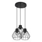 PINO hängande lampa, max effekt 3x60W, E27, svart, rund bas