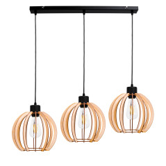 JUALA hängande lampa, max effekt 3x60W, E27, svart, trä