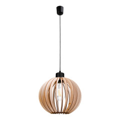 PALLA 270 hängande lampa, max effekt 1x60W, E27, svart, rund skärm, trä | HandlaSmidigt.se