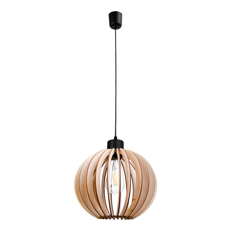 PALLA 270 hängande lampa, max effekt 1x60W, E27, svart, rund skärm, trä
