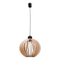 PALLA 270 hängande lampa, max effekt 1x60W, E27, svart, rund skärm, trä