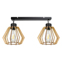 SOLIN vägg- och taklampa, max effekt 2x60W, E27, svart, trä