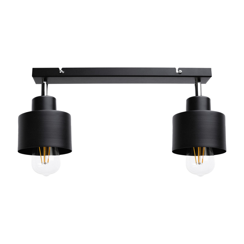 LISA vägg- och takarmatur, max effekt 2x60W, E27, svart, list.