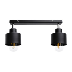 LISA vägg- och takarmatur, max effekt 2x60W, E27, svart, list.