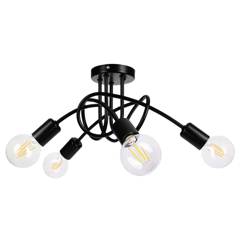 MALAGA hängande lampa, max effekt 4x60W, E27, svart