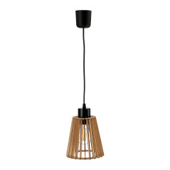 DELOS 1P E27, hängande lampa, max. 60W, svart, trä | HandlaSmidigt.se
