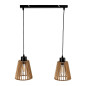 DELOS 2P E27, hängande lampa, max. 2x60W, svart, trä