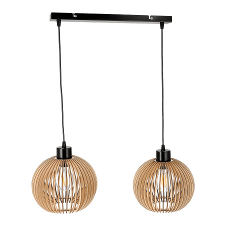 ANAFI 2P E27, hängande lampa, max 2x60W, svart, trä | HandlaSmidigt.se