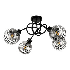 MILANO 4P E27, hängande lampa, max. 4x60W, svart | HandlaSmidigt.se