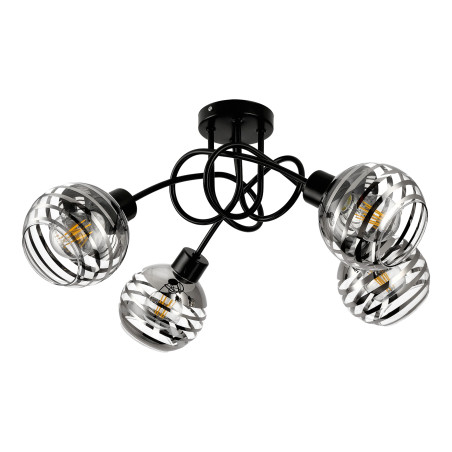MILANO 4P E27, hängande lampa, max. 4x60W, svart
