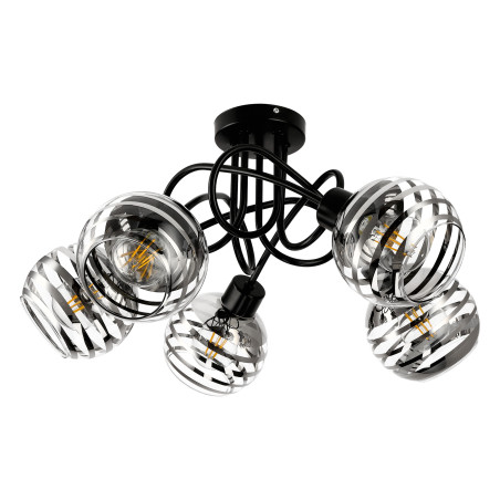 MILANO 5P E27, hängande lampa, max. 5x60W, svart | HandlaSmidigt.se