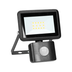 FARO S LED-strålkastare med PIR 10W, 800lm, IP44, 4000K, aluminium + glas | HandlaSmidigt.se