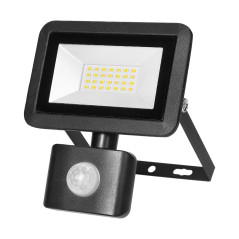 FARO S LED-strålkastare med PIR 20W, 1600lm, IP44, 4000K, aluminium + glas | HandlaSmidigt.se