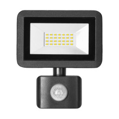 FARO S LED-strålkastare med PIR 20W, 1600lm, IP44, 4000K, aluminium + glas | HandlaSmidigt.se