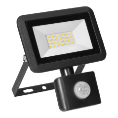 FARO S LED-strålkastare med PIR 20W, 1600lm, IP44, 4000K, aluminium + glas | HandlaSmidigt.se