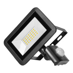 FARO S LED-strålkastare med PIR 20W, 1600lm, IP44, 4000K, aluminium + glas | HandlaSmidigt.se