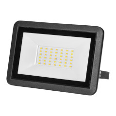 LED-strålkastare 30W, 2400lm, IP65, 4000K, aluminium + glas